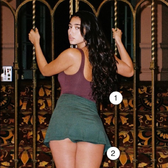 Los Angeles Apparel GARMENT DYE CHEER SKORT XS in IVY - Picture 2 of 4